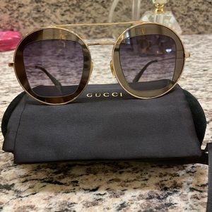 Gucci Gold Round Sunglasses